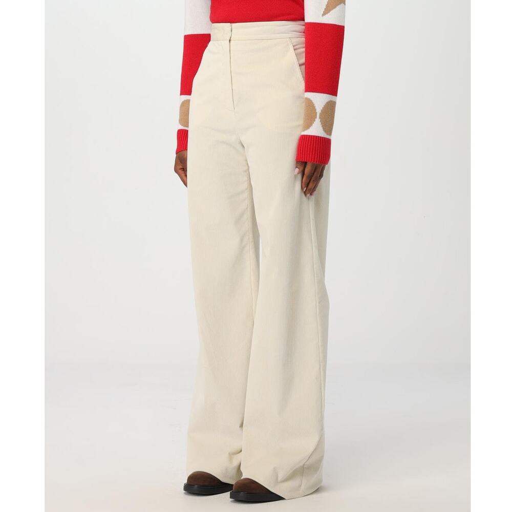 Max Mara Tritone Cotton Corduroy Flared Pants in Cream